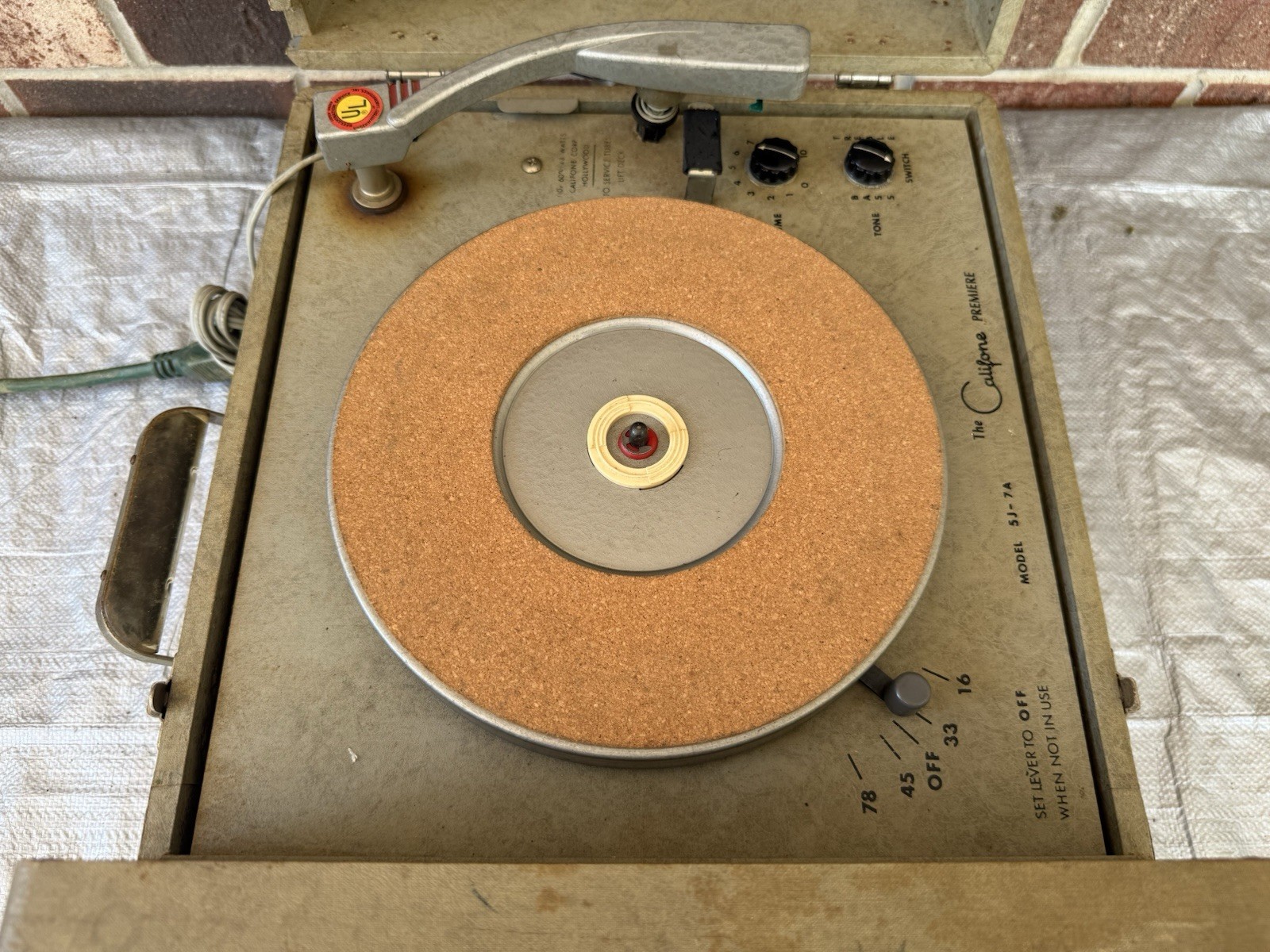 🍊Vintage 1960s Califone Portable Classroom Record Player | Model 5J-7A WORKS!