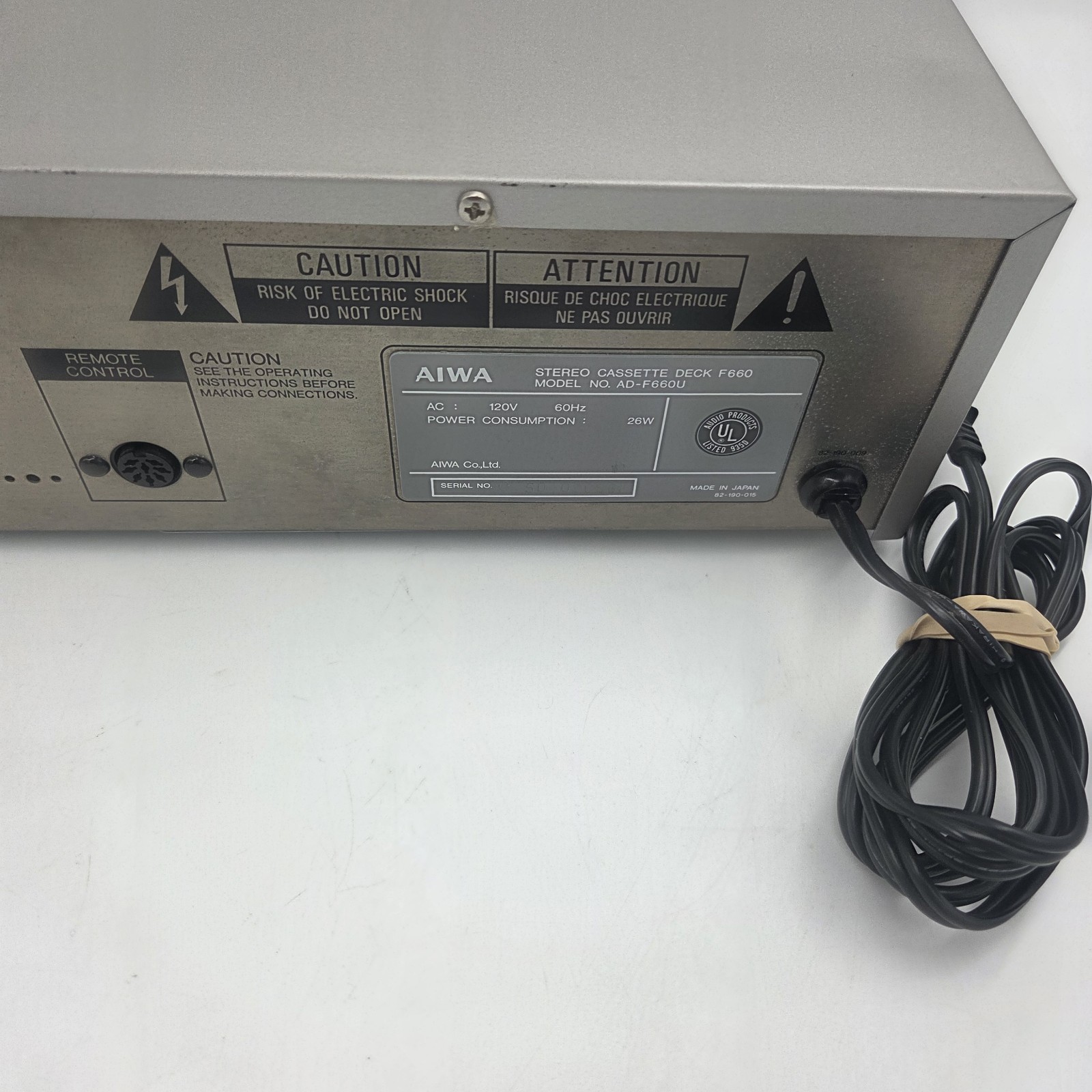 AIWA AD-F660 3head cassette deck DOLBY B,C Excellent Condition **READ**