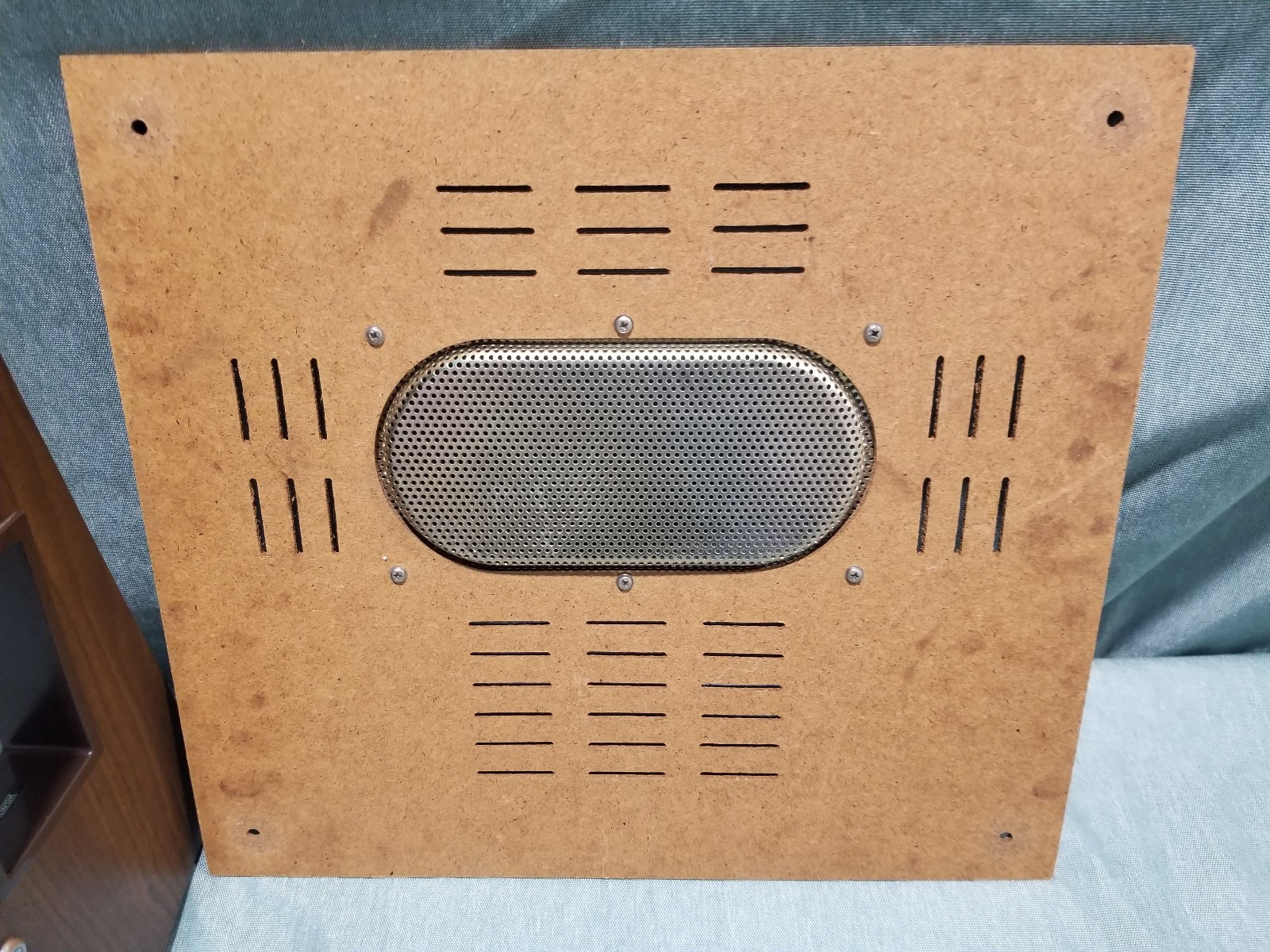 Sony TC 366 Reel to Reel ~ Wood Case Back and Feet Name Plate Hardware