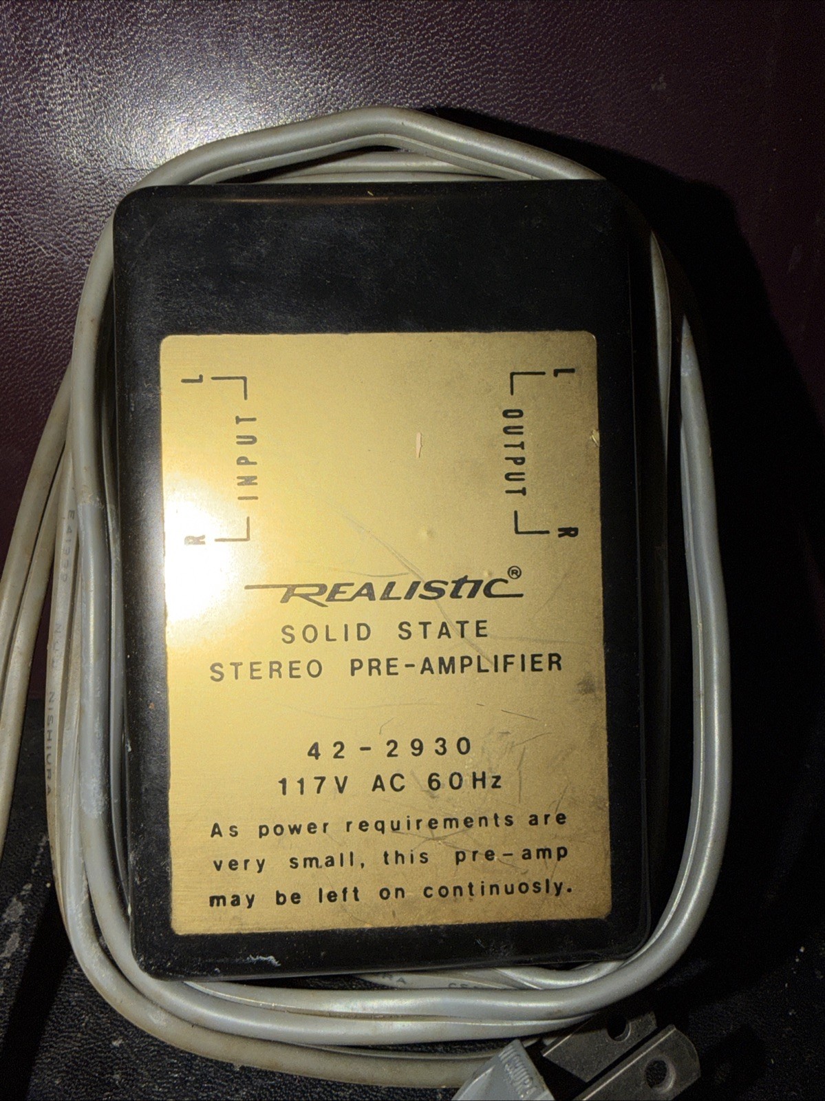 Vintage Realistic Solid State Stero Pre-Amplifier 42-2930