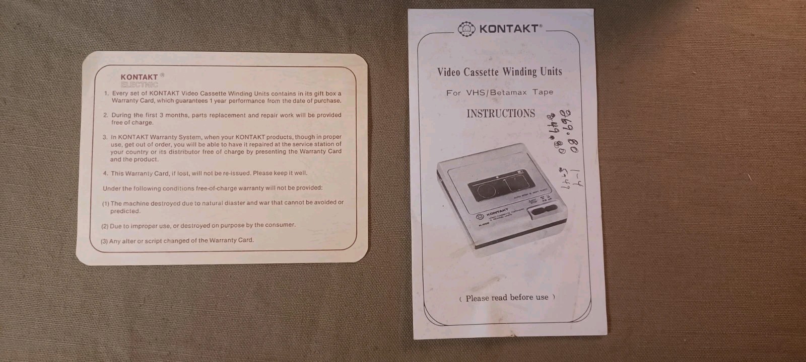 Kontakt K-999 Vintage Video Cassette Forward & Rewind Unit / Rewinder Tested!!!!