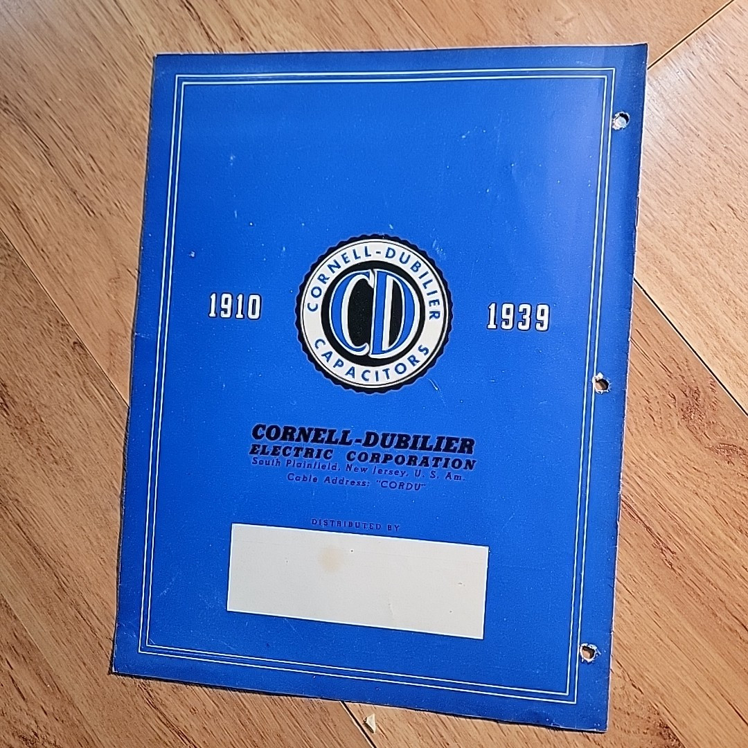 Vintage Cornell Dubilier Catalog 1939 1940 8 pages