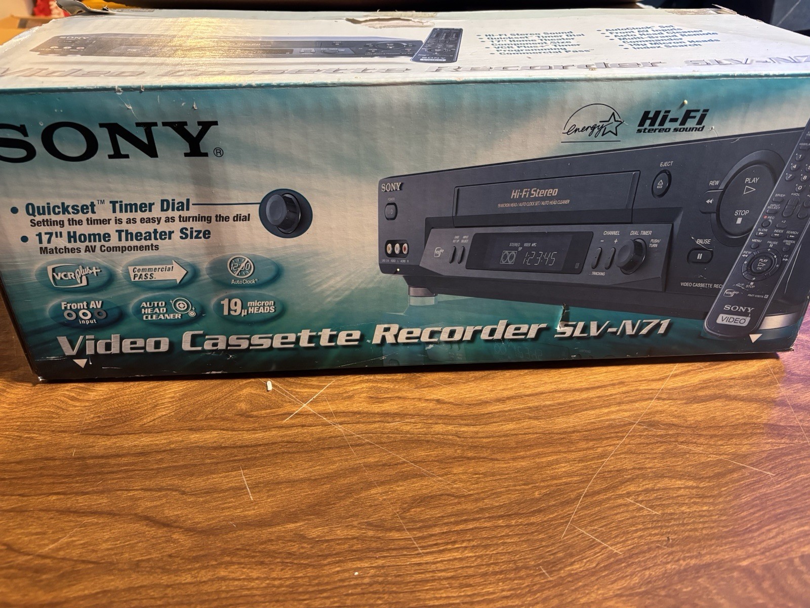 Sony SLV-N71 VCR VHS HiFi Stereo Player 19u Head Complete Box SERVICED TESTED
