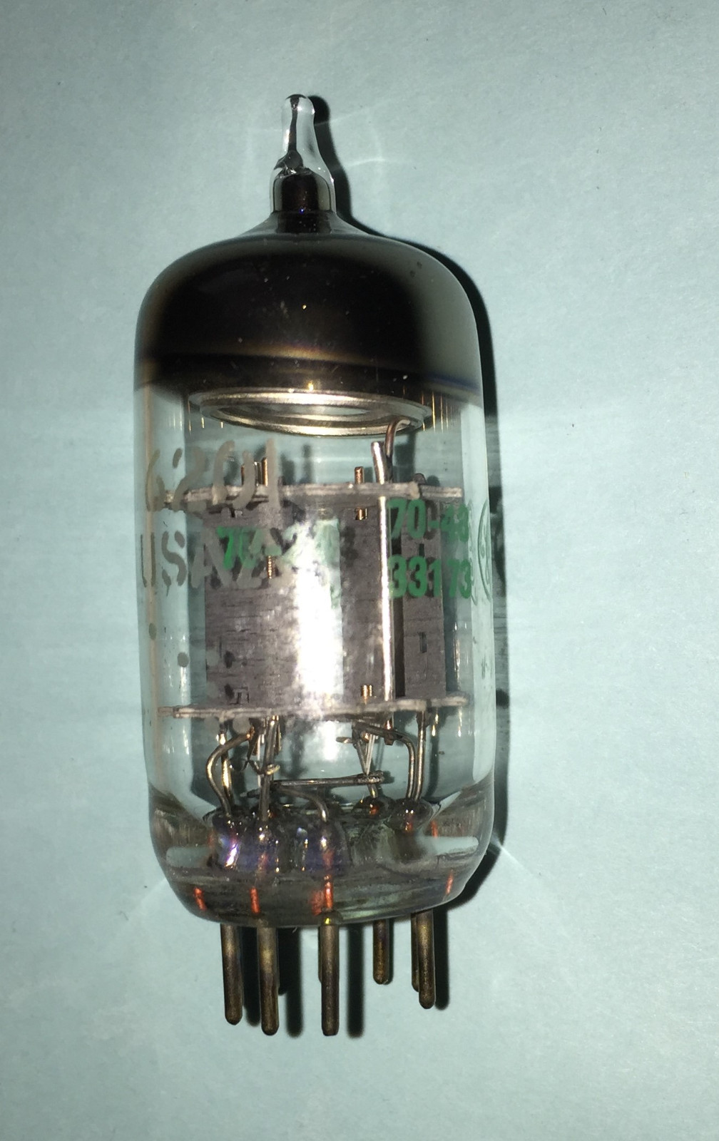 GE 6201  12AT7WC – Gray Plate – Disc Getter – Amplitrex Tested