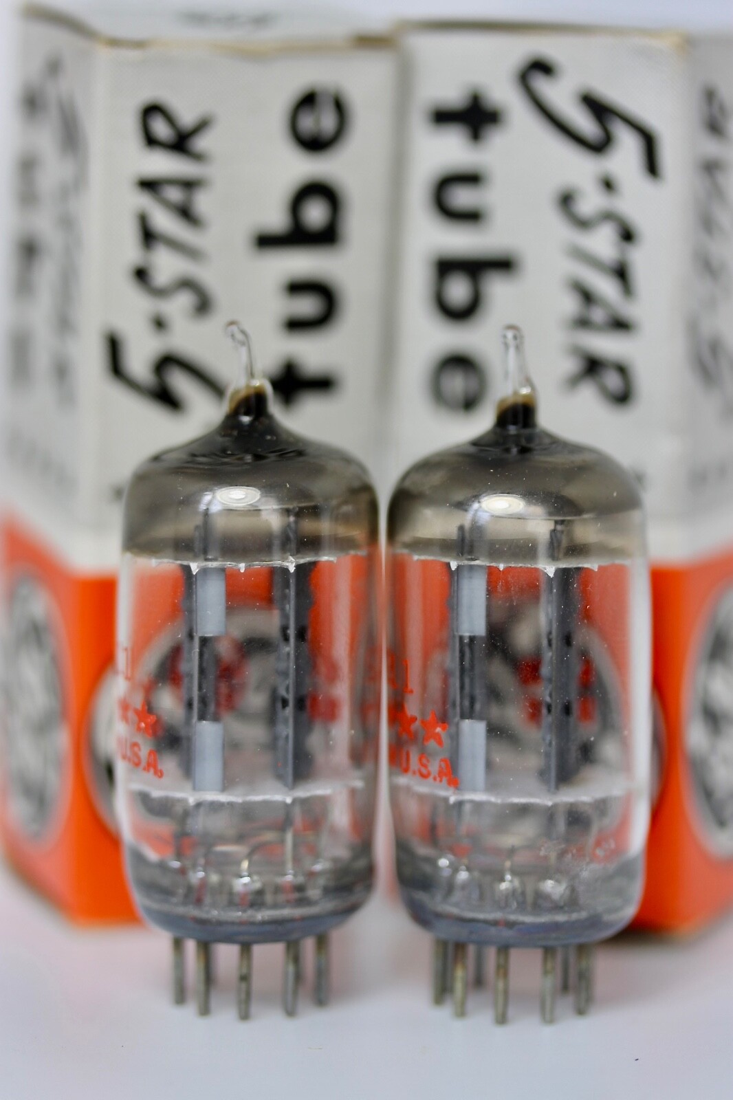 NOS GE 5-STAR ***** 6211 (Sub for ECC802S) MATCHED-PAIR D-GETTER TUBES 100% 1962