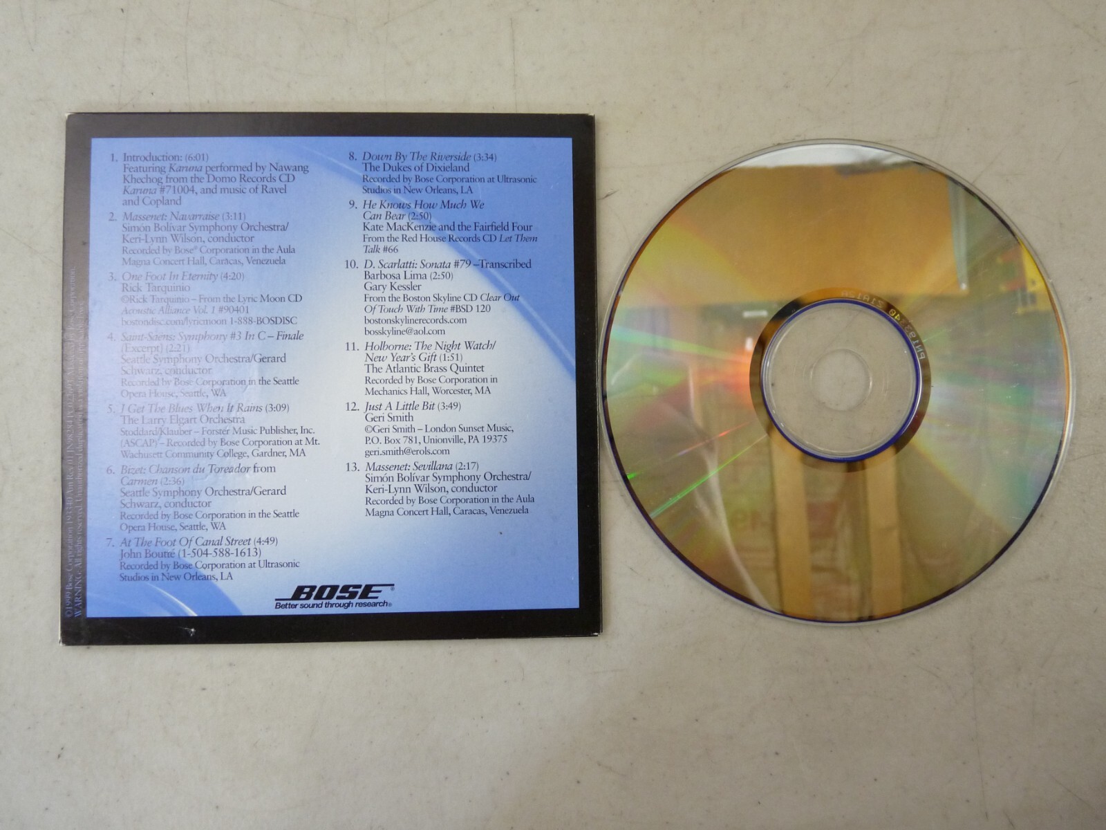 Bose Wave Radio CD Owners Demonstration Disc w/Protective Sleeve