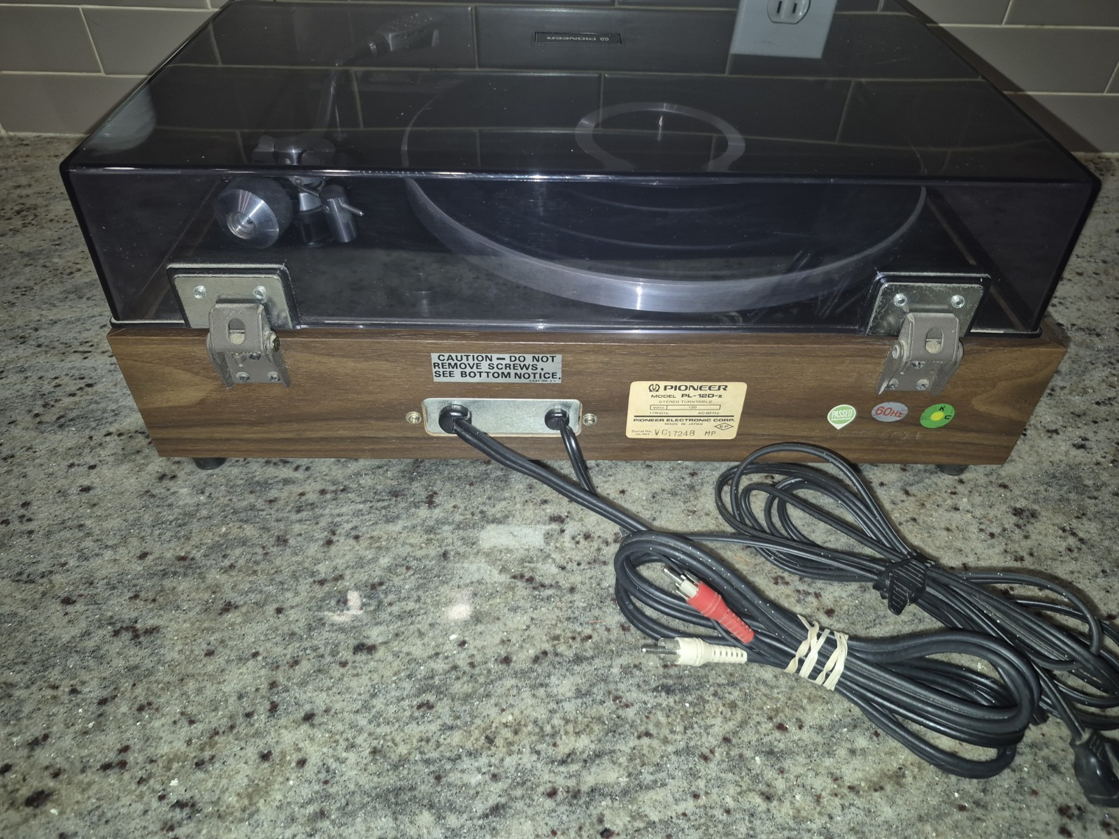 Pioneer PL-12D II Vintage Belt Drive Turntable Record Player Japan w/ Dust Cover