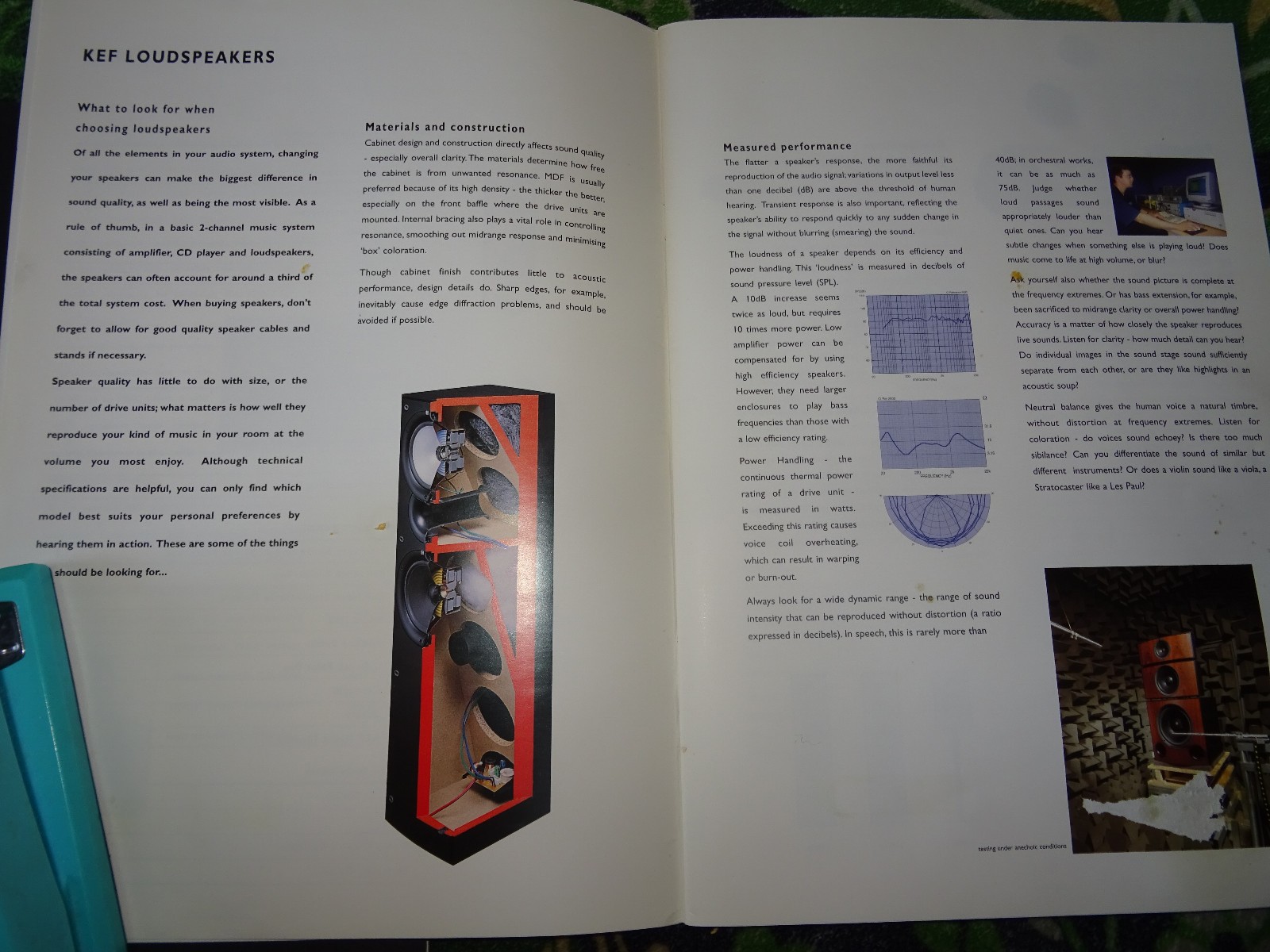 kef reference 104/2 Owner’s Manual & Receipt + Q- Full line Speaker Catalogue