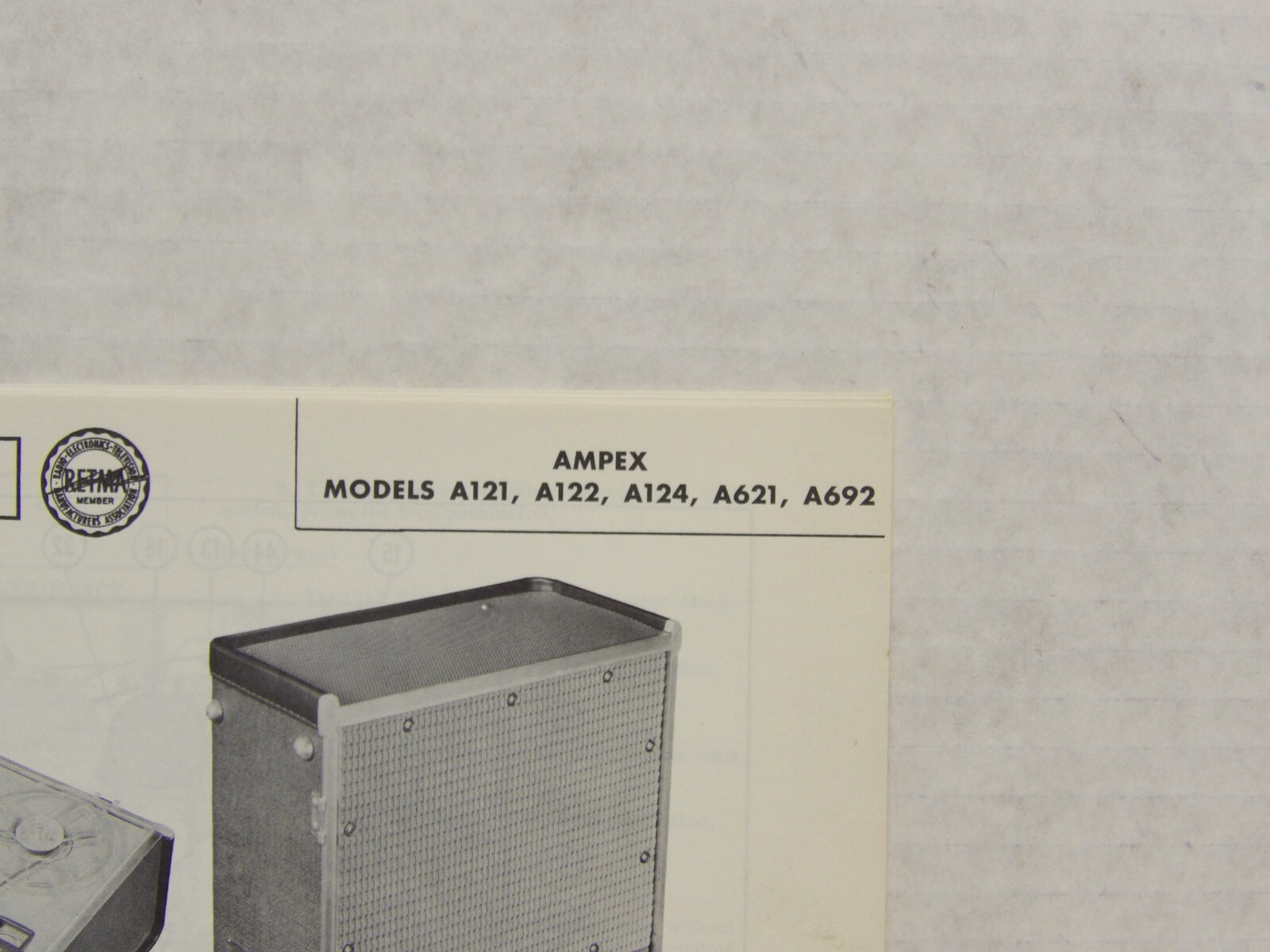 1950s Photofact Service Manual Schematic AMPEX A121-A124, A621 A692 092223WT-80