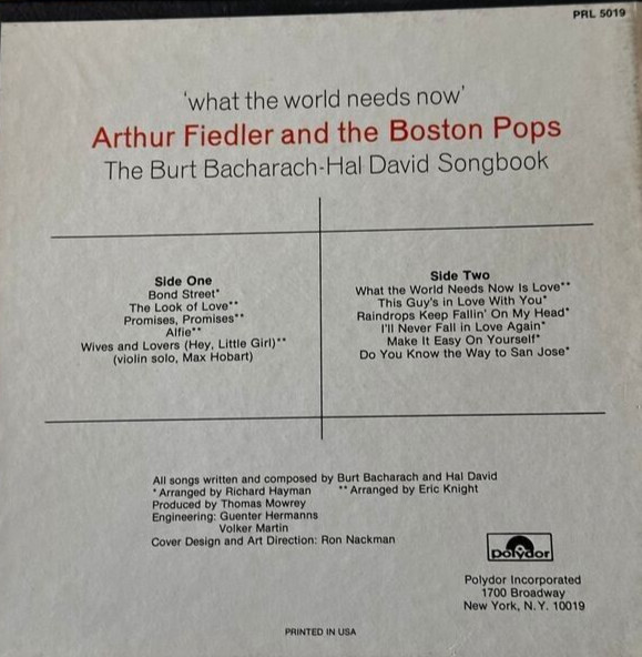 Arthur Fiedler – What The World Needs Now Reel Tape 3 ¾ ips 4trk PRL-5019