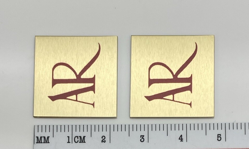 AR Acoustic Research Speaker Badge Logo Emblem Turntable PAIR 22mm Square