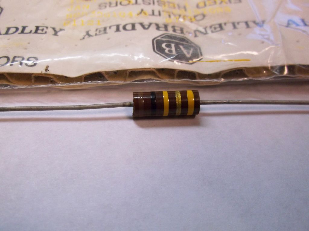 Allen Bradley Carbon Comp Resistor RCR32G104JS 100k 1 watt 5% (1)