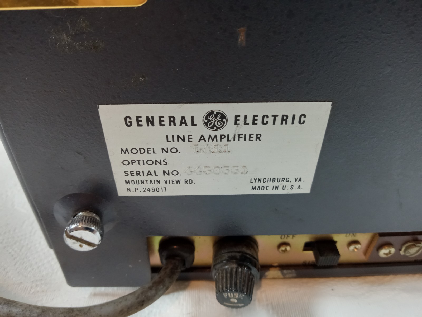 General Electric LA11 LINE Amplifier VTG Untested Parts Only Radio Amplification