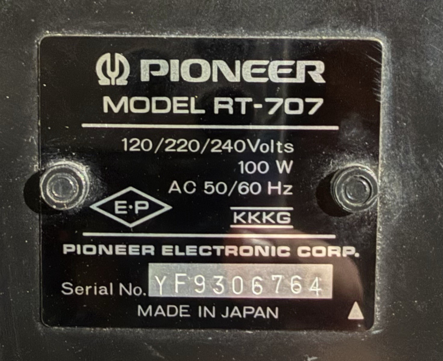 Pioneer RT-707 Reel to Reel Tape Recorder