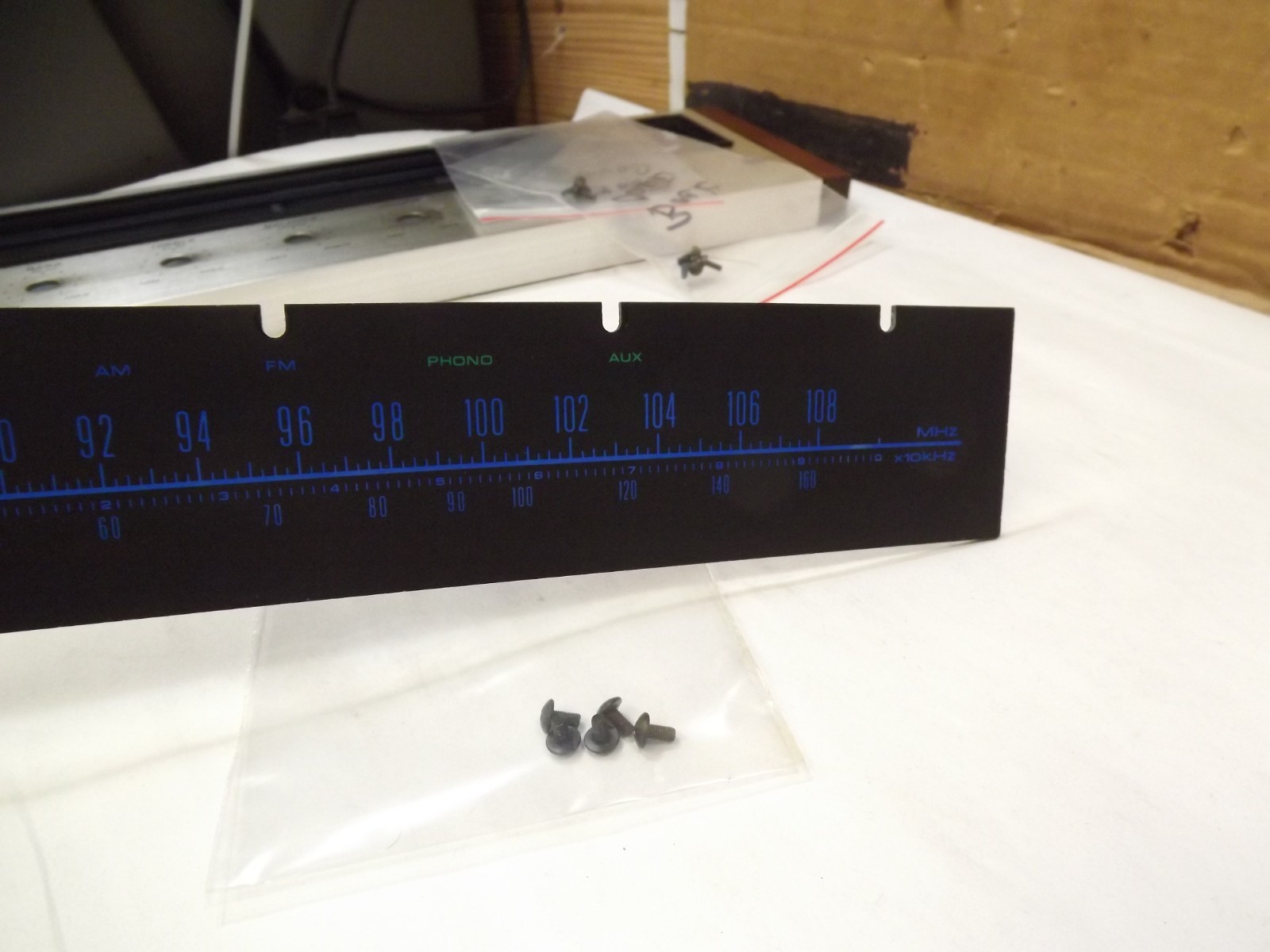 pioneer sx 525 receiver part Tuning scale w/ Top Screws