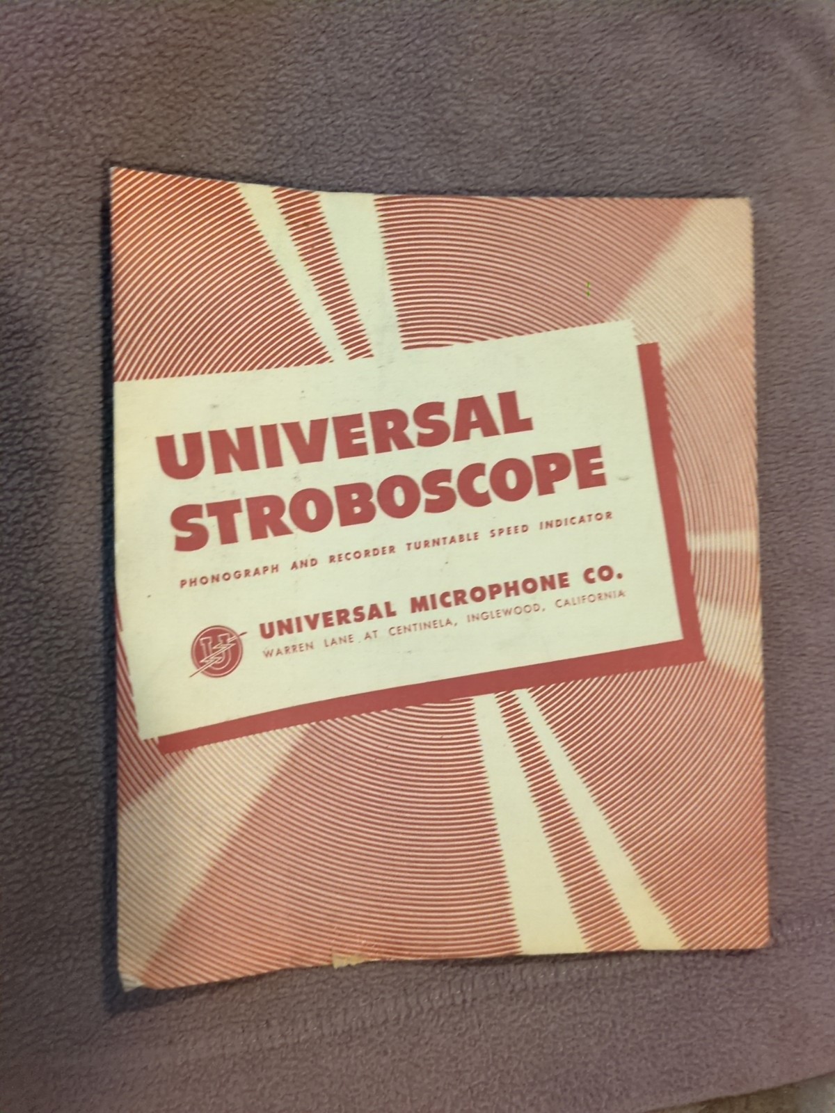 Vtg 1944 UNIVERSAL STROBOSCOPE – Universal Microphone Co.