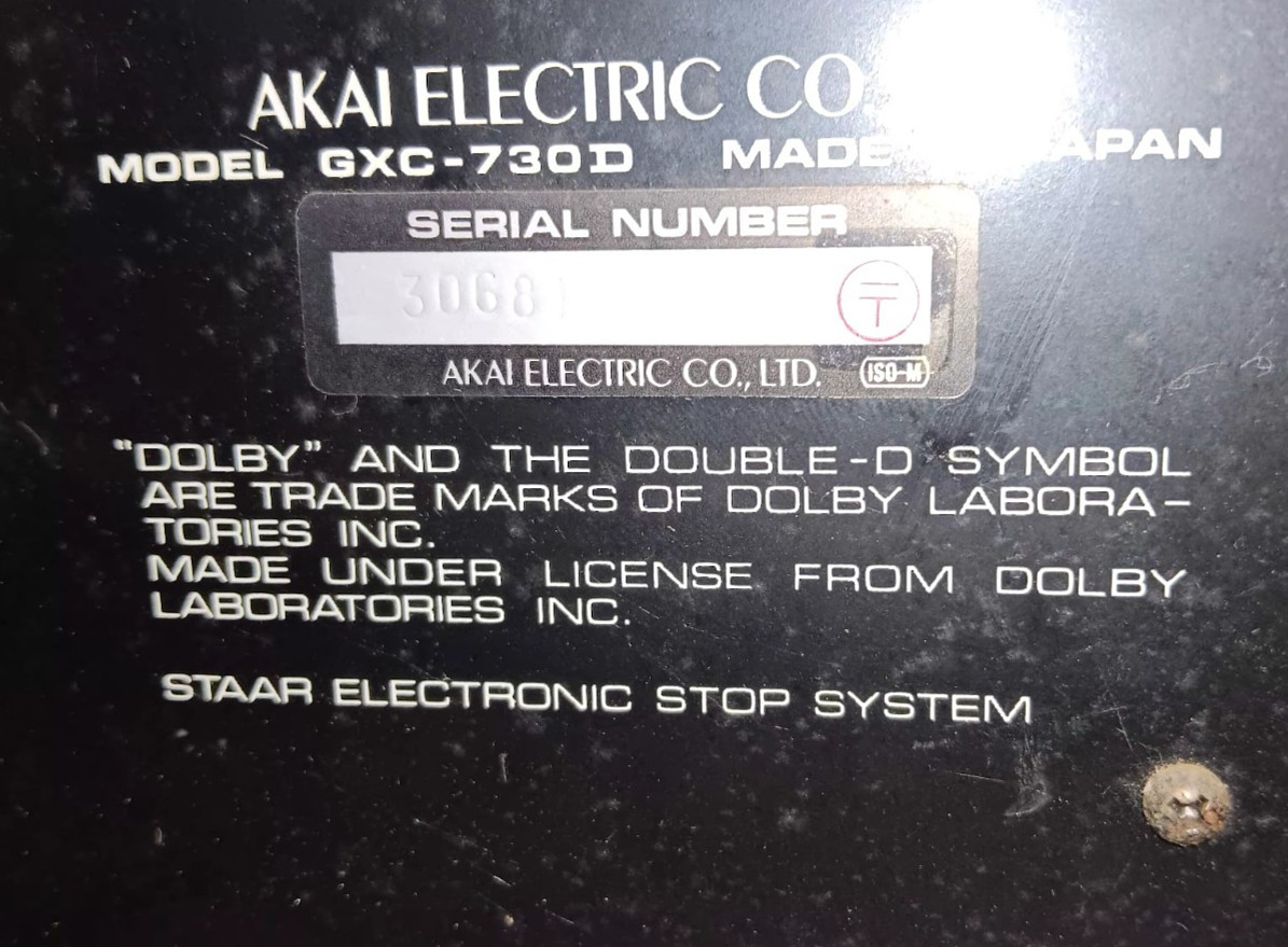 Vintage AKAI Cassette Deck Player Recorder GXC-730D Japan