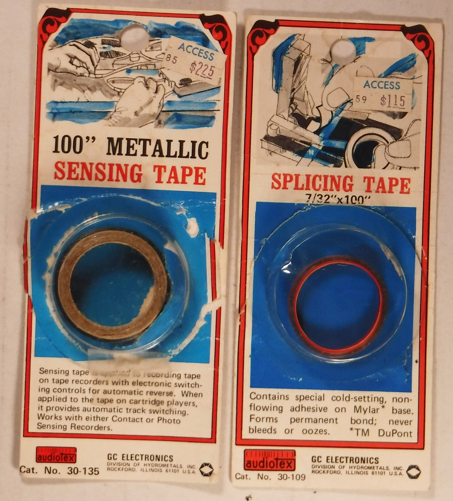 AUDIOTEX BRAND SPLICING & SENSING TAPE FOR TAPE RECORDERS