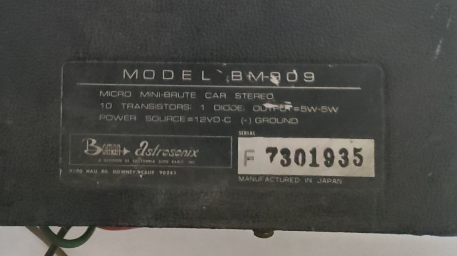 Boman Astrosonix BM-909 8-Track Player (F7301935) Not Tested FREE SHIPPING