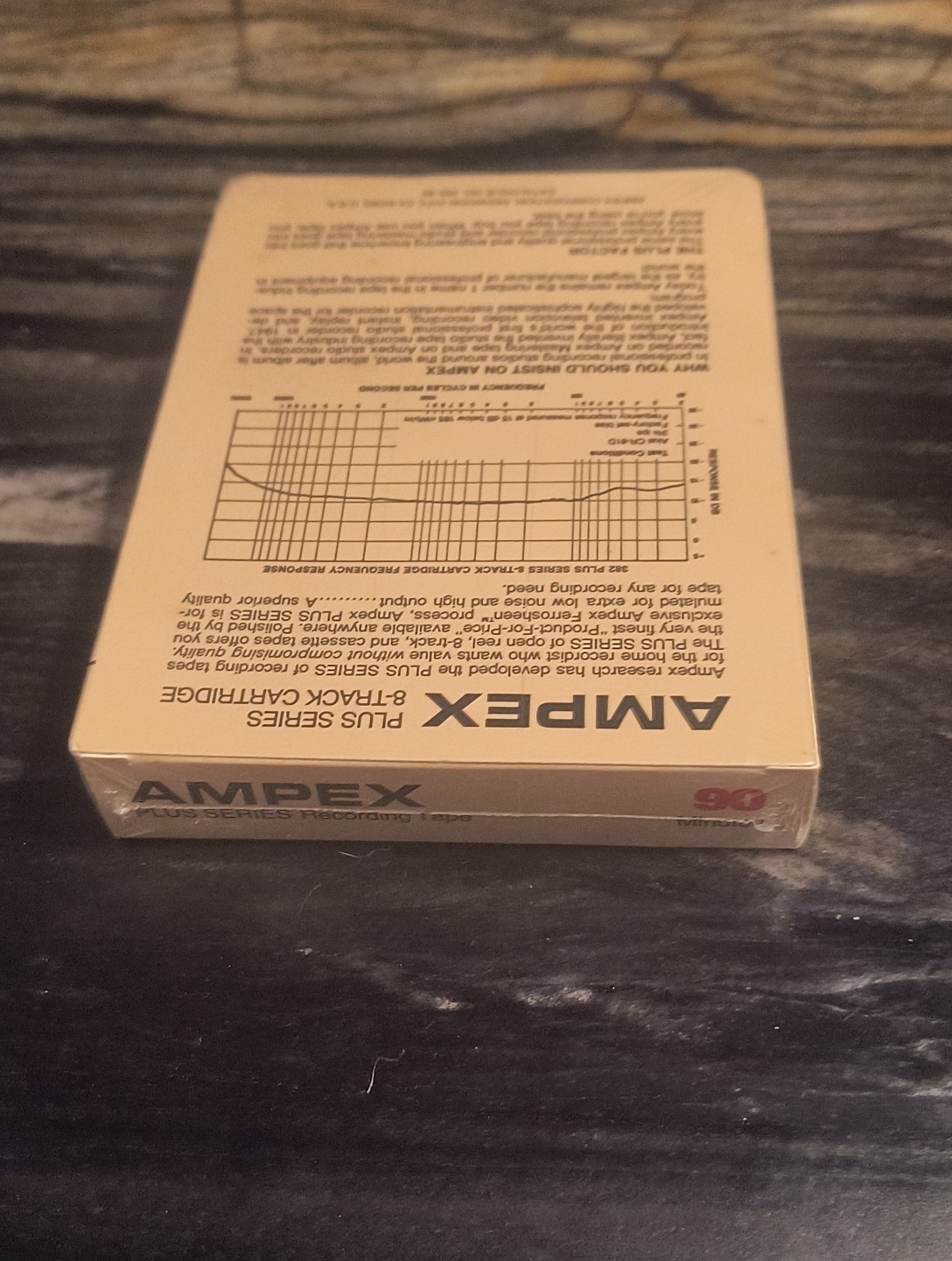 AMPEX 8 Track Cartridge Tape Plus Series 90 Minute – New Factory Sealed