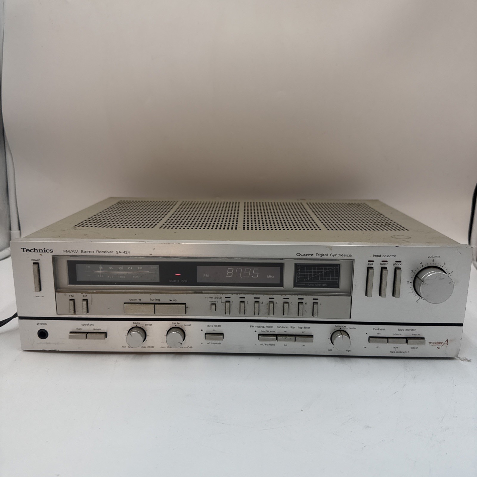 Technics SA-424 Quartz Digital AM/FM Stereo Silver Receiver Tested FREE SHIPPING