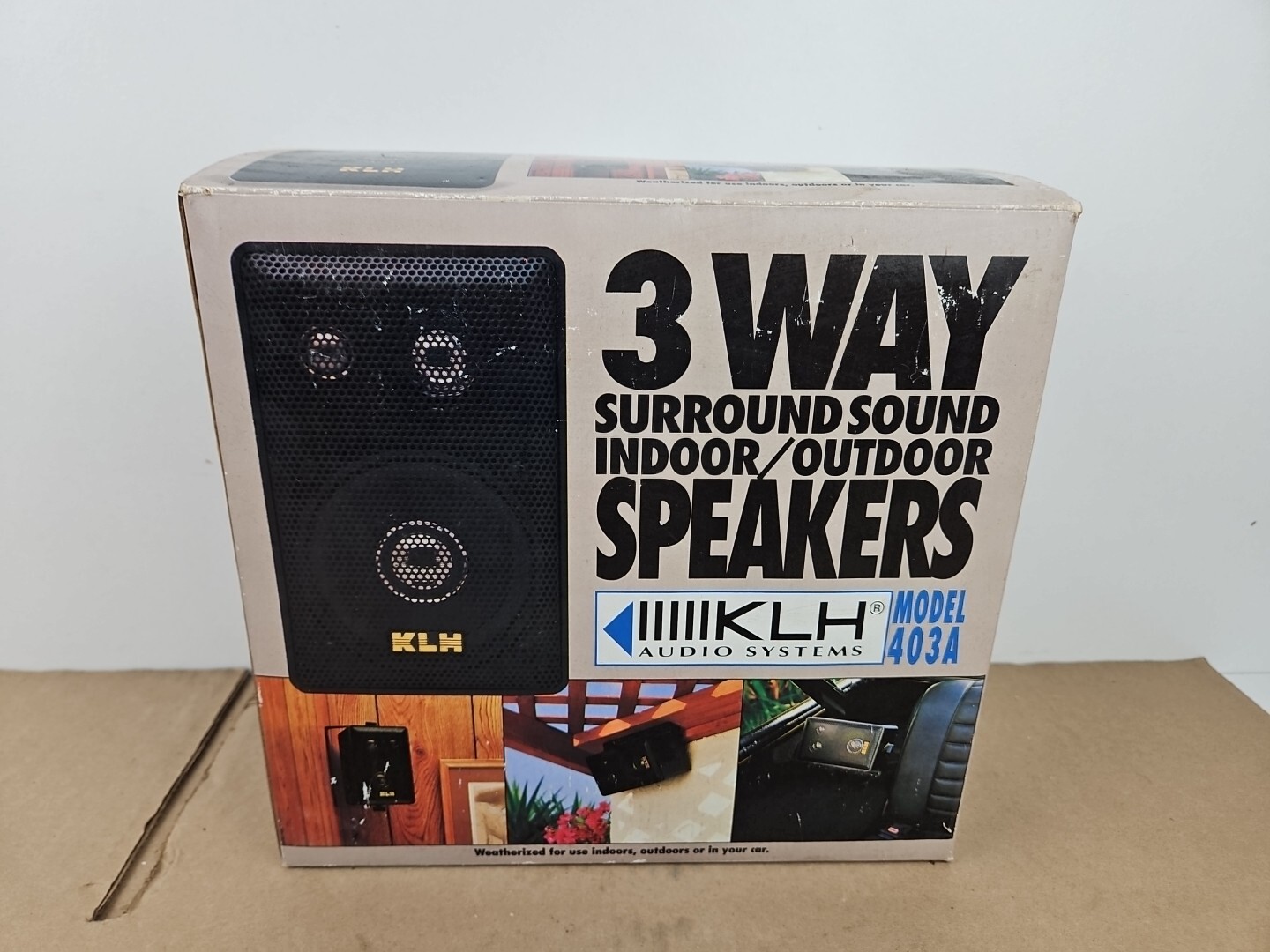 KLH 3 Way Surround Sound Indoor/Outdoor Speakers 403A NEW Open Box