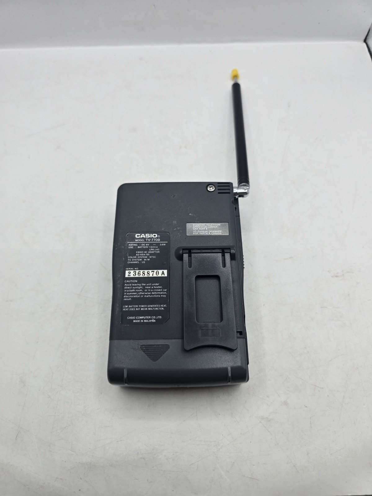 Vtg Casio TV-770 Crystal Vision Handheld Portable Analog UHF VHF TV