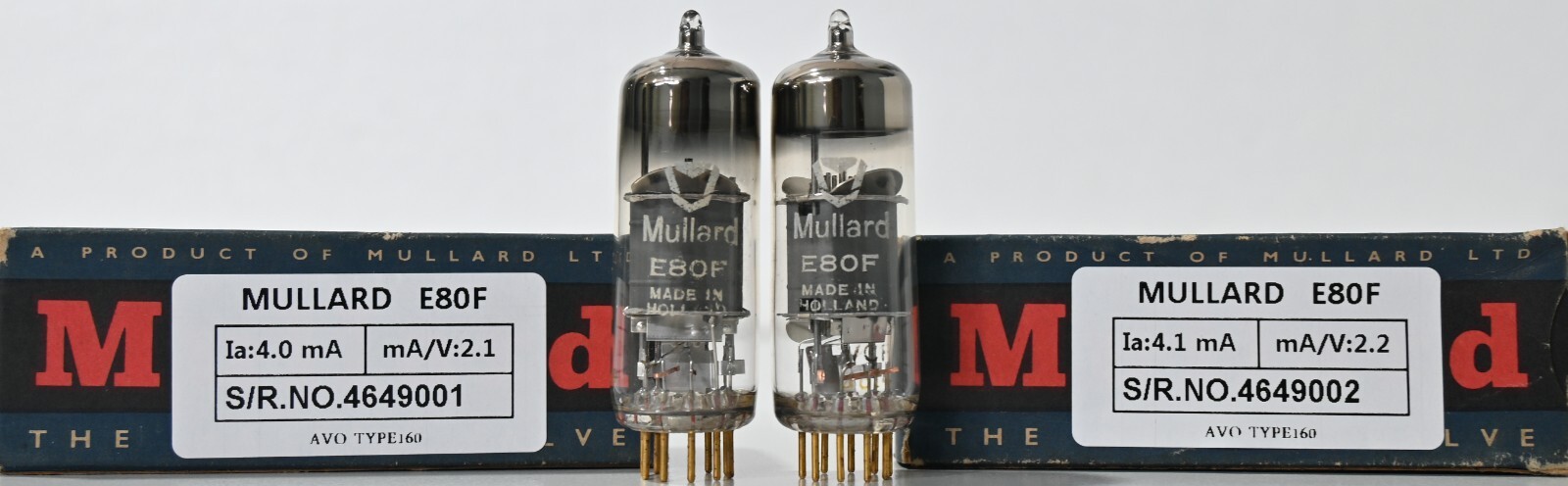 Mullard E80F NOS NIB 6084 Tube Gold Pin EF86 sub Philips Audio 1MP 2Pcs