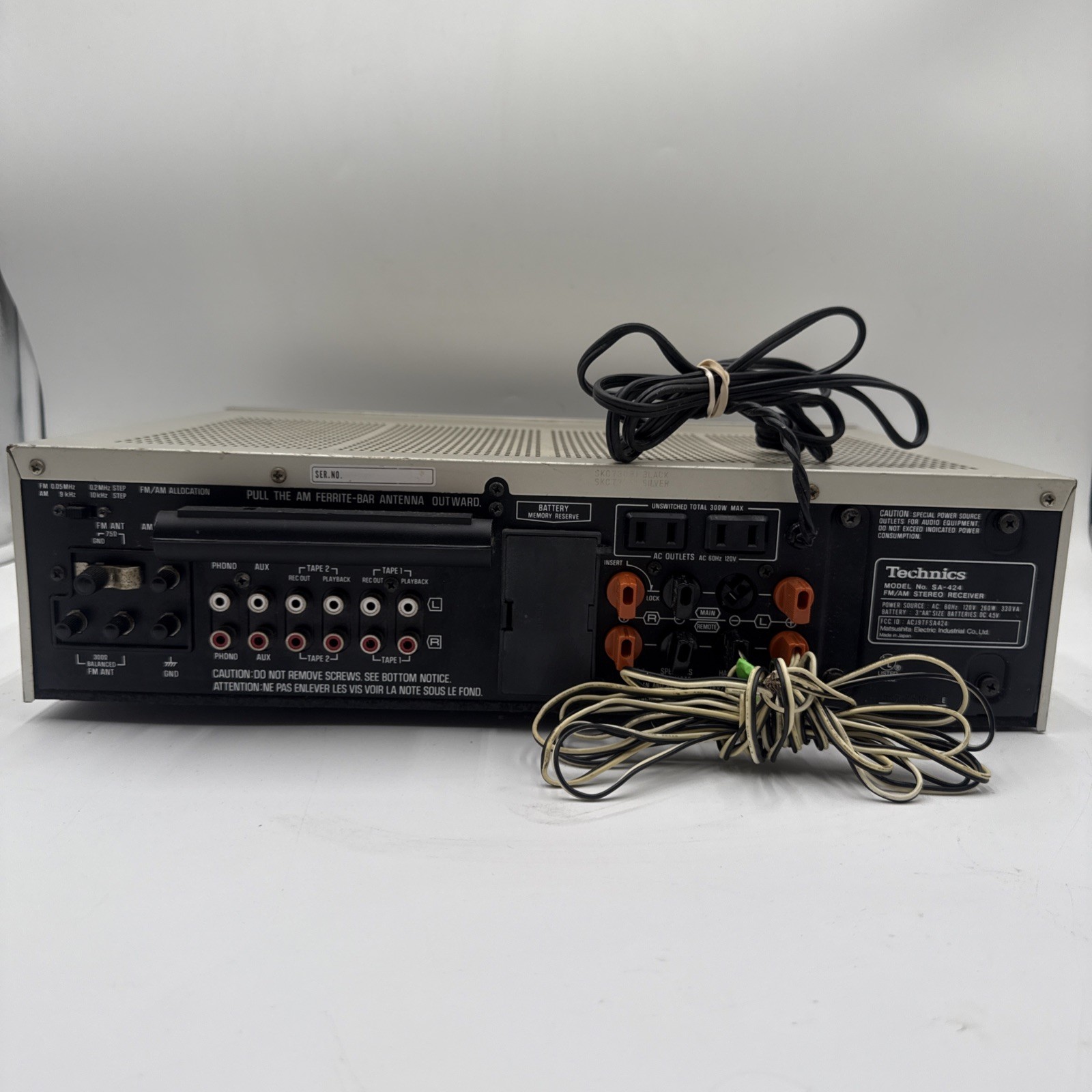 Technics SA-424 Quartz Digital AM/FM Stereo Silver Receiver Tested FREE SHIPPING