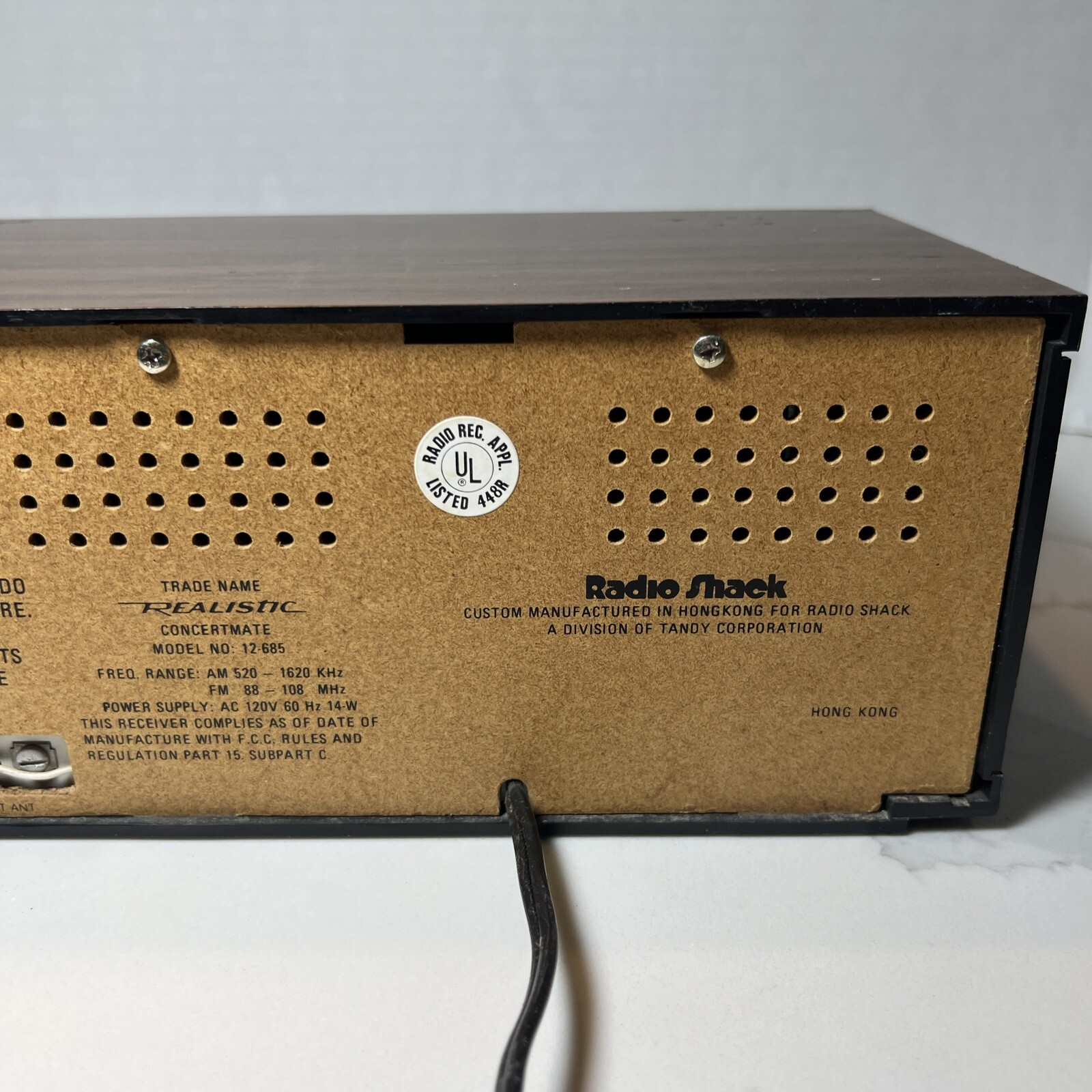 Realistic Concertmate AM/FM Stereo Radio 12-685 Vintage 1980 TESTED