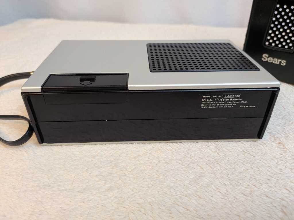 Sears Solid State Cassette Recorder Auto Stop – Portable w/ Case