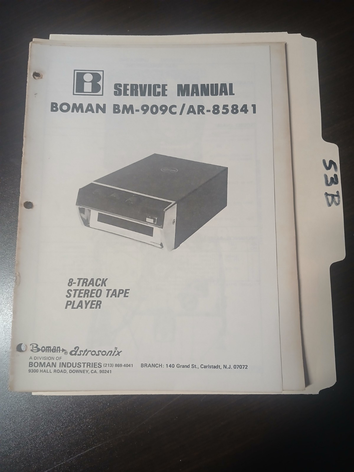 Boman BM 909C AR 85841 Service Manual Original Repair Book Radio