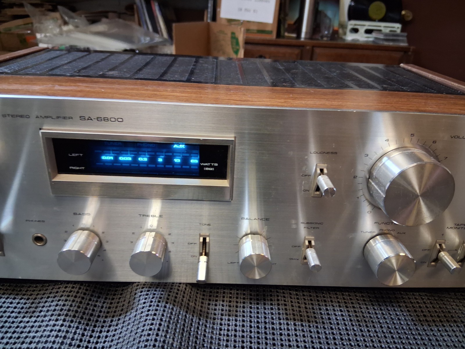 Pioneer SA-6800 Stereo Amplifier Vintage Tested Working Japan Made Wood Retro