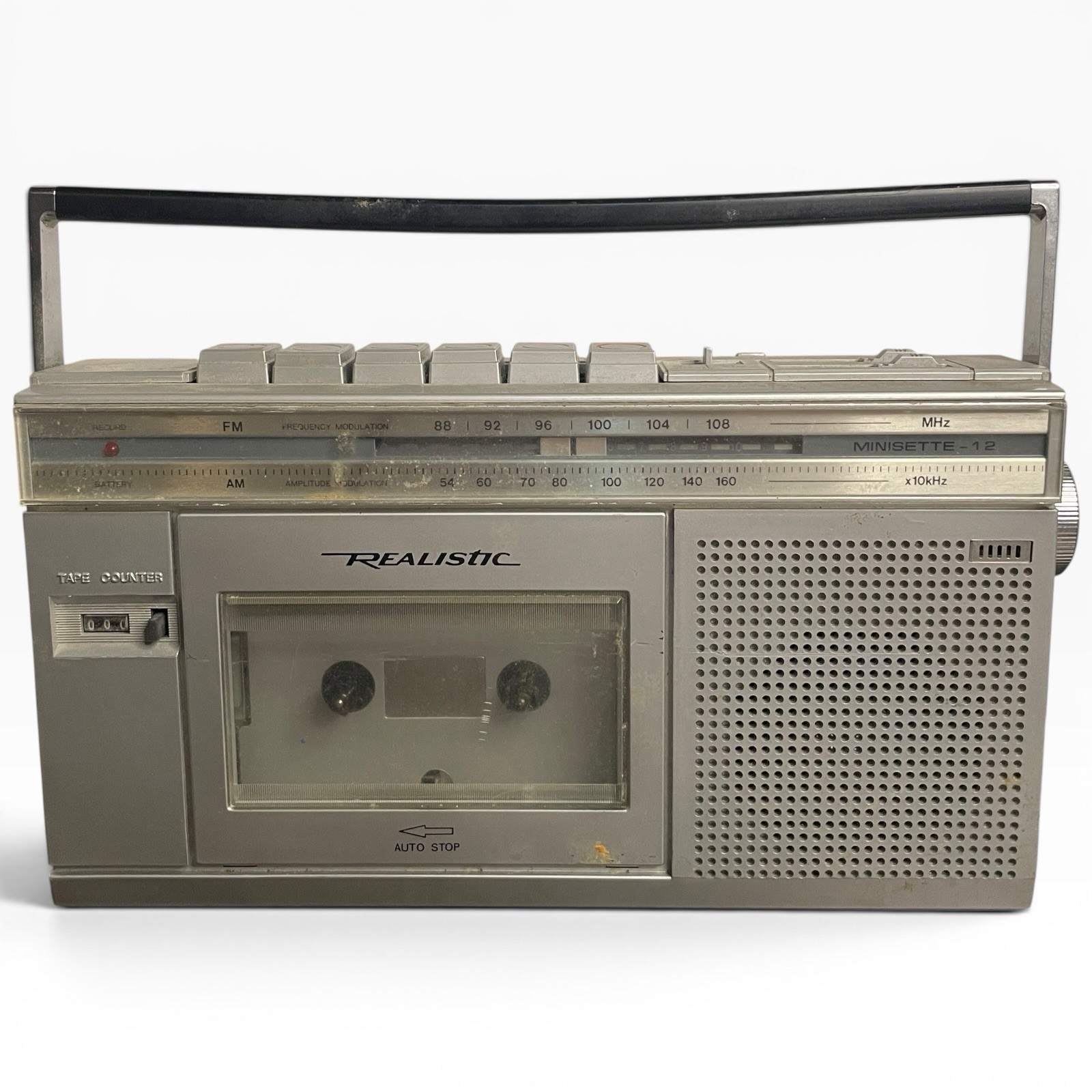 Vintage Realistic Minisette-12 AM/FM Radio Cassette Recorder 14-1012A Untested