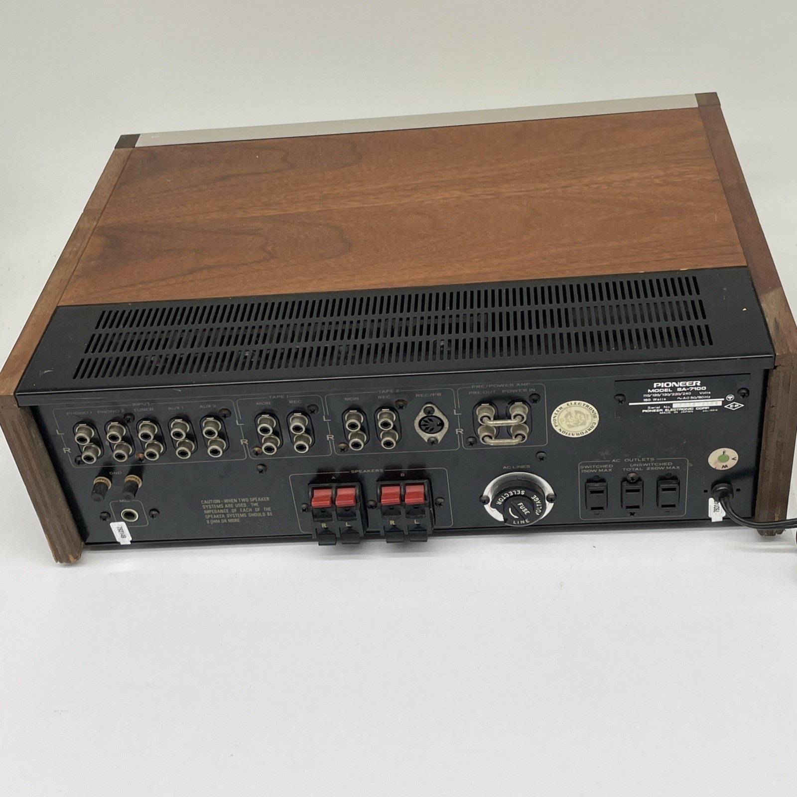 Rare Pioneer SA-7100 Integrated Amplifier Silver Face VTG Japan *TESTED WORKING