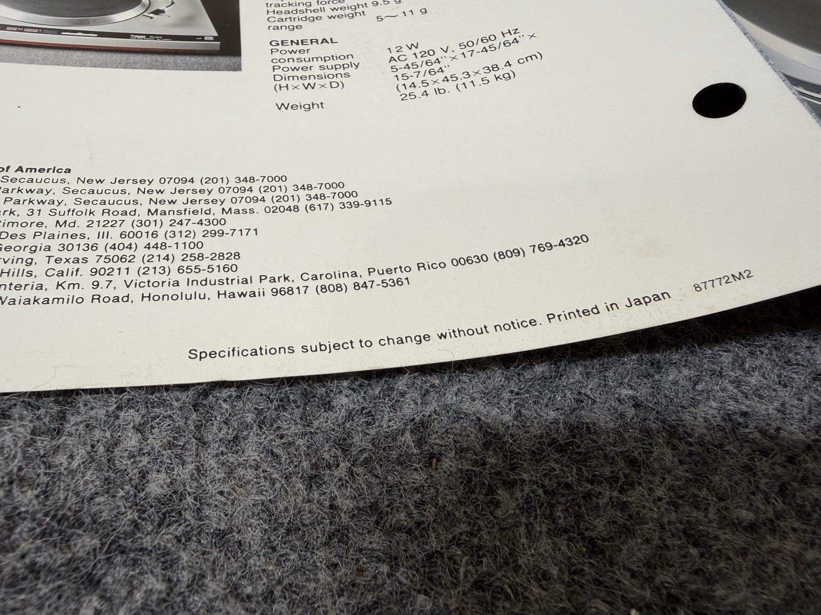 ⭐️ Original Technics SL-1500mk2 Stereo Turntable Dealer Sales Brochure NICE! ⭐️
