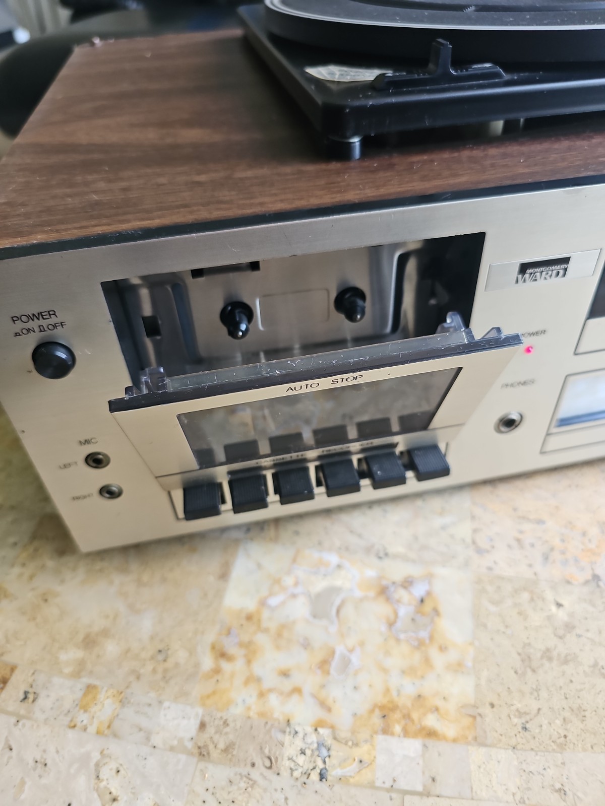 VTG Montgomery Ward Am/Fm Stereo 8 Track Cassette Vinyl Player Tested Read