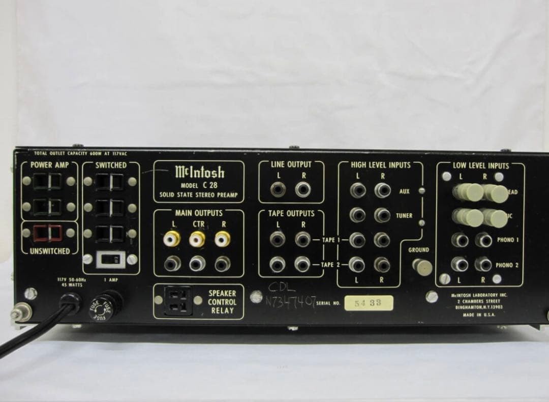 McIntosh C28 Stereo Preamplifier Tested Excellent Working Condition from japan