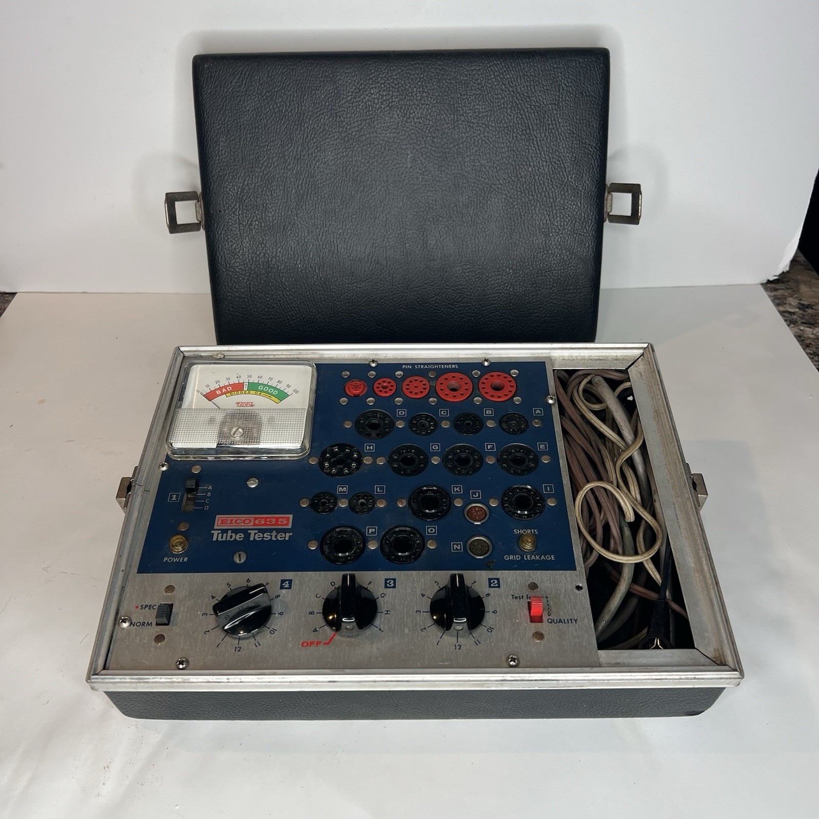 EICO 635 Tube Tester Powers On + Huge Lot 3 Boxes Vintage Vacuum Tubes