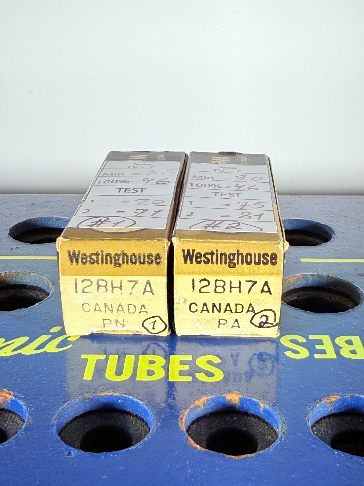 Pair Westinghouse 12BH7 12BH7A NOS NIB Canada Tested Like NOS Tube