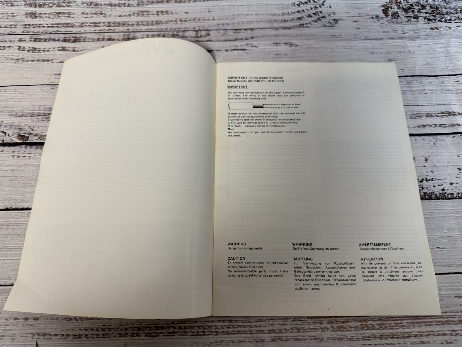 Vintage Genuine JVC Stereo Receiver R-S11 / R-S33 Instruction Book – Japan