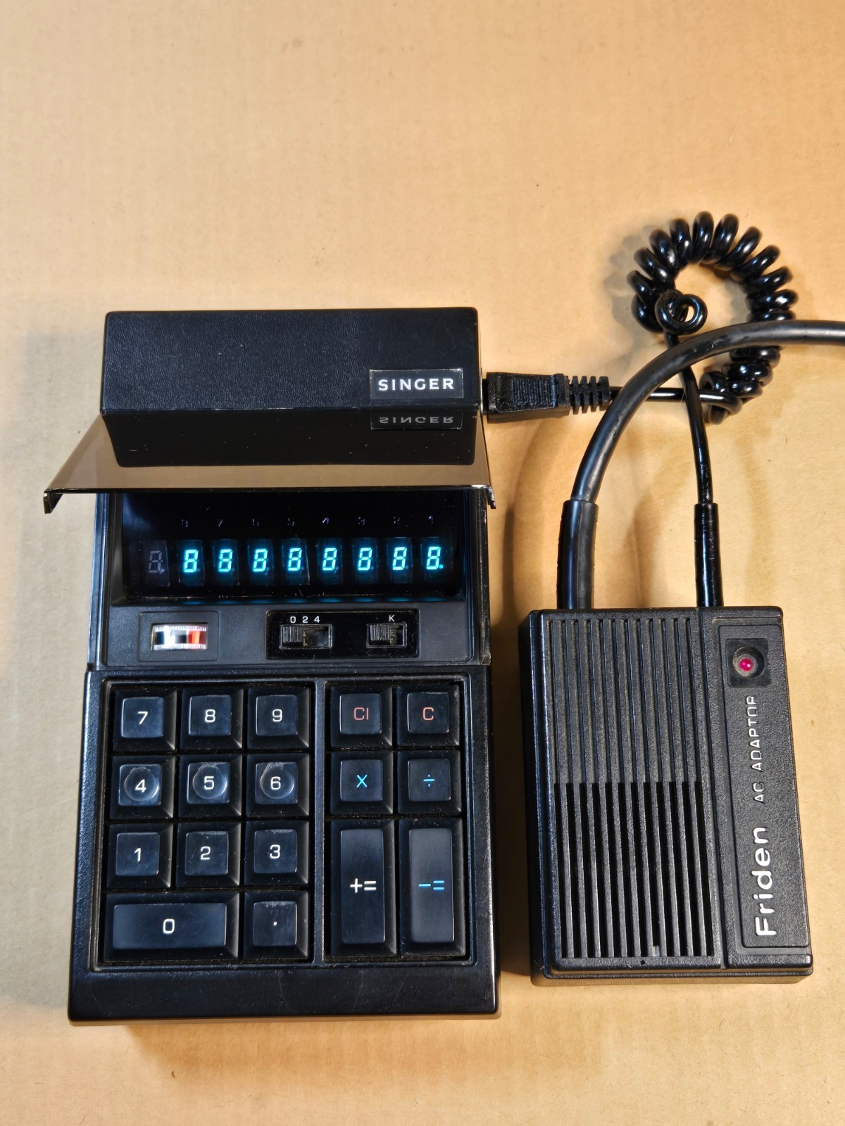 Singer Friden VERY RARE Vintage Calculator W/AC Power Supply Clean Working Well