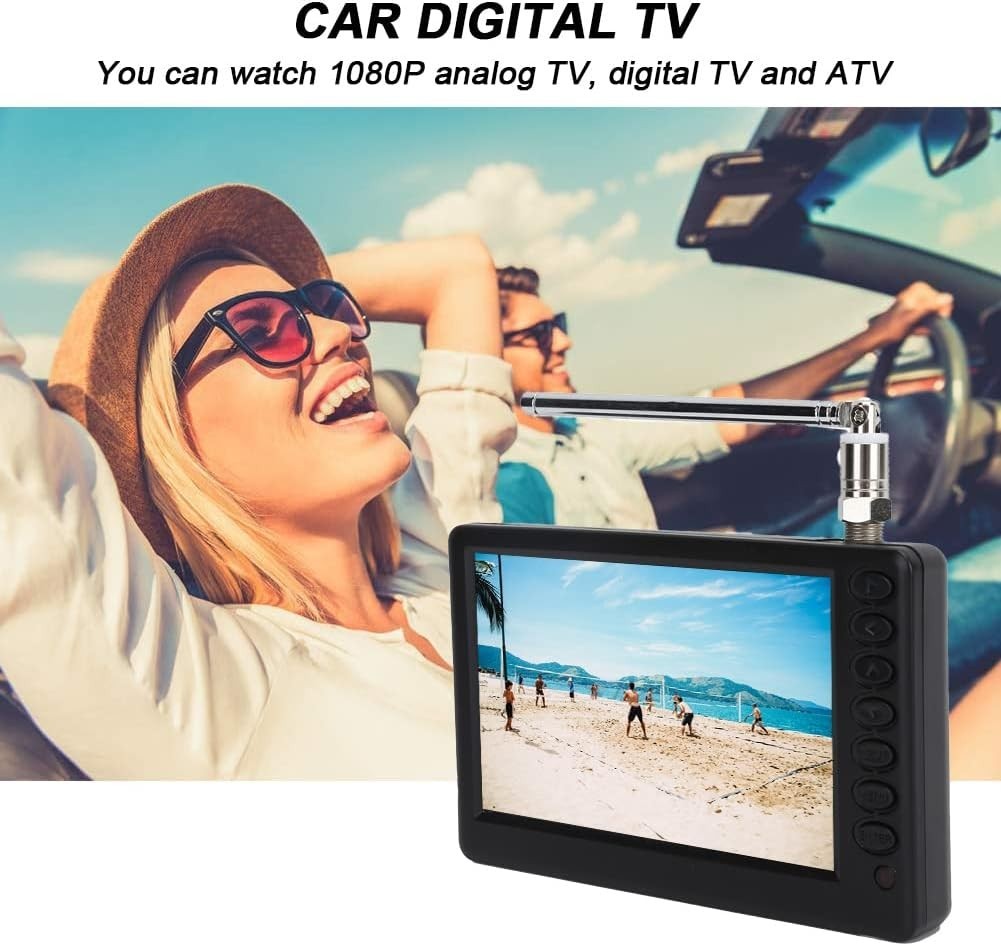 5” Portable Mini Digital TV, 1080P 2 in 1 with FM Radio, Rechargeable Batter…
