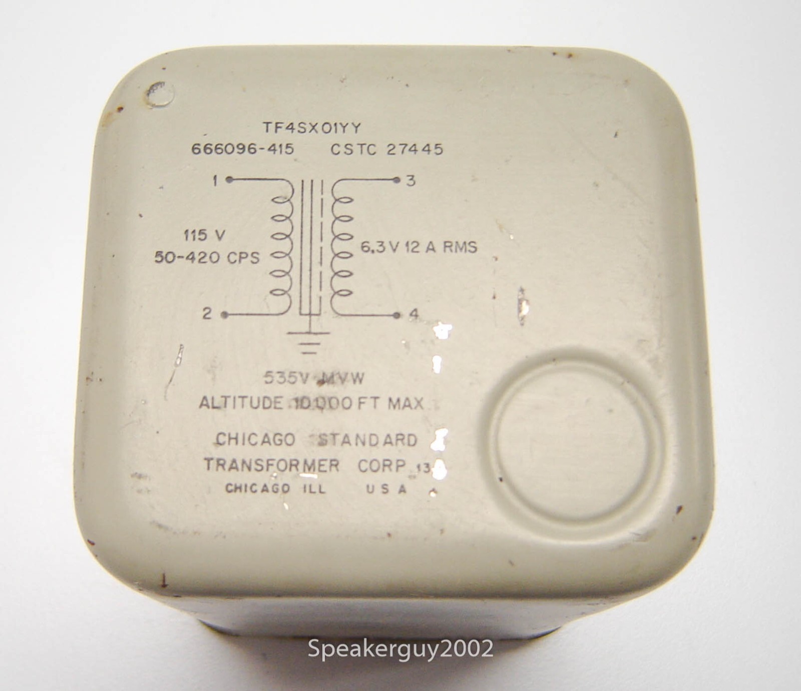 Vintage Chicago Tube Filament Transformer / TF4SX01YY / 6.3V 12A — KT