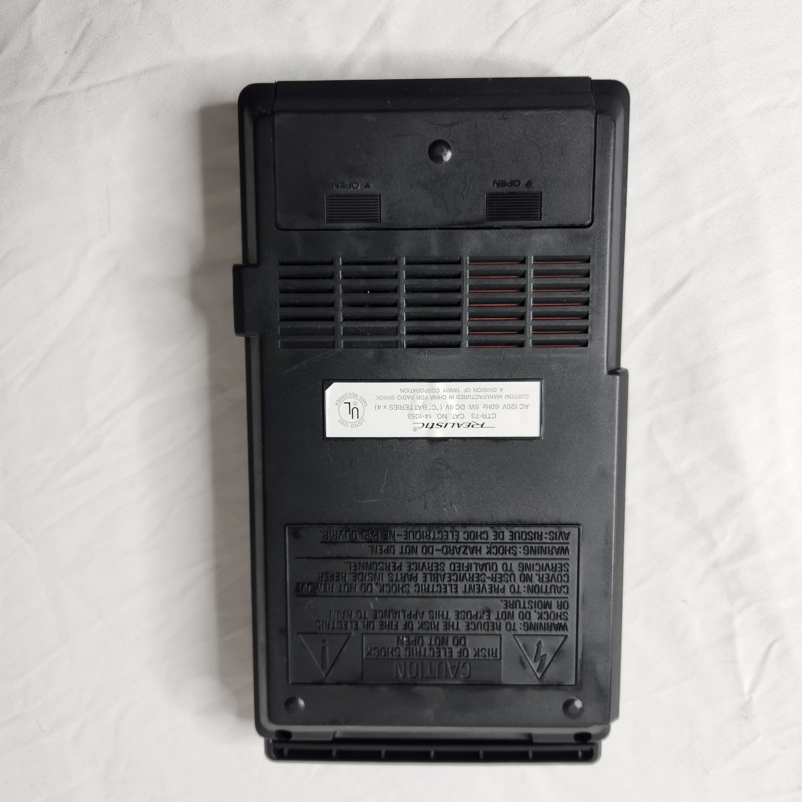 Realistic CTR-73 Portable Cassette Tape Recorder W/ Blank Tapes & Power Tested
