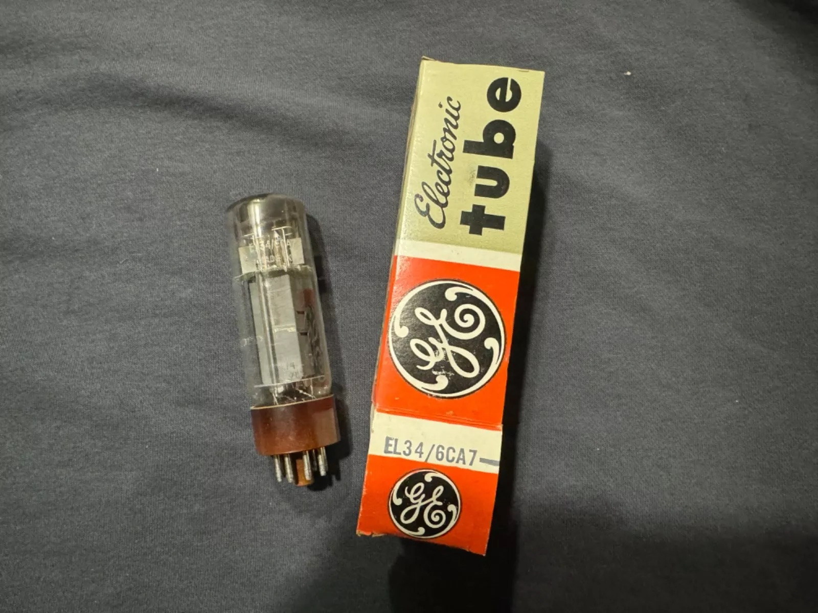 GE EL34 / 6CA7 Radio Vacuum Tube Audio Power Amp Pentode Guitar Vintage +Box NOS
