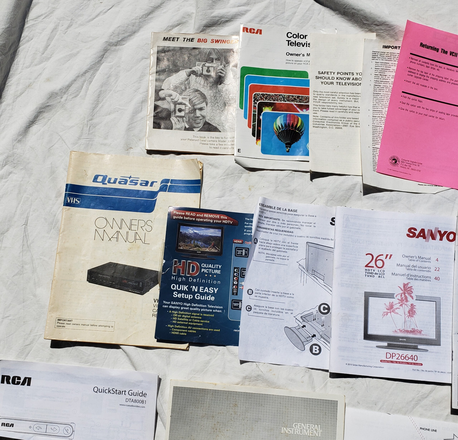 Lot of Instruction Manuals Paperwork for Various Electronics Vintage and Modern