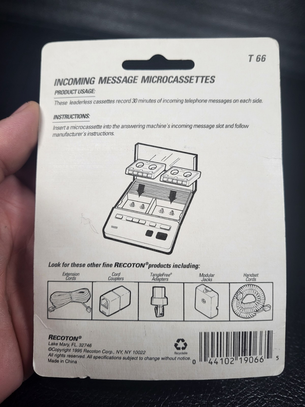 Vintage Recoton Answering Machine Microcassettes Tapes T66 – New in Box 60m