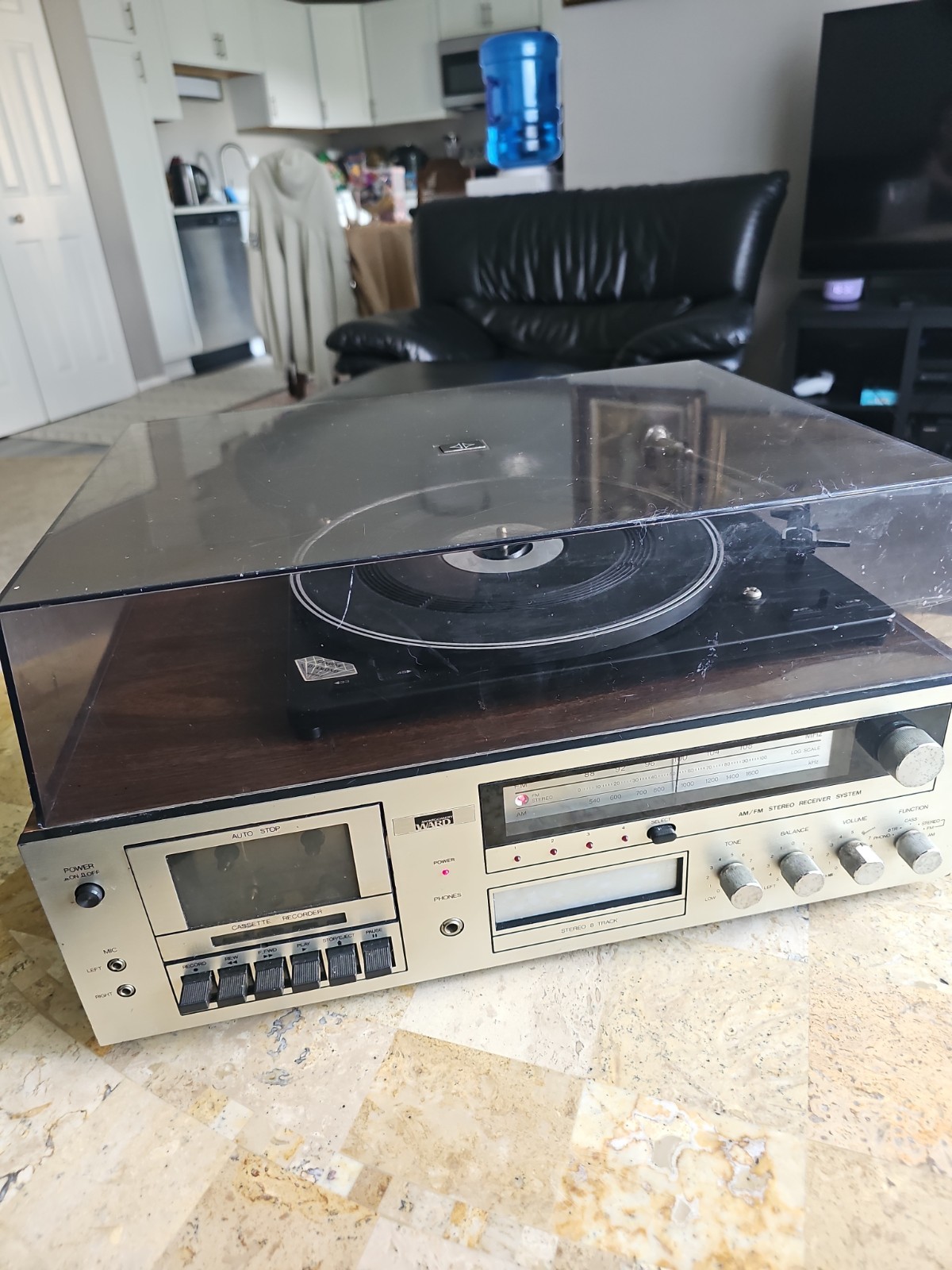 VTG Montgomery Ward Am/Fm Stereo 8 Track Cassette Vinyl Player Tested Read