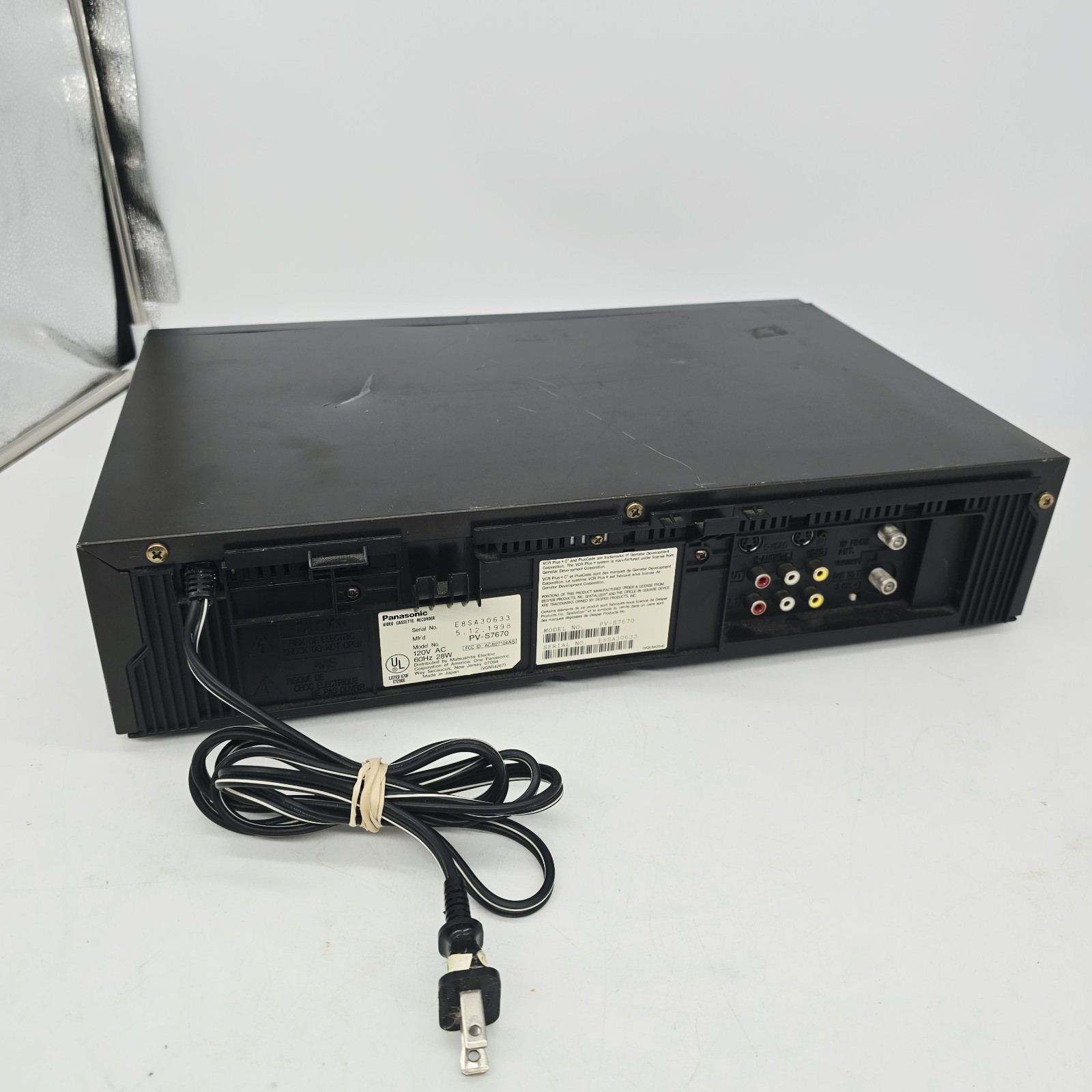 Panasonic PV-S7670 S-VHS Player Recorder 4-Head Hi-Fi VCR Blue Line No Remote